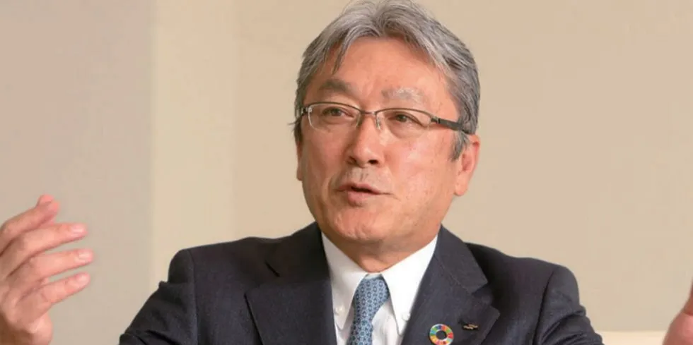 Masaru Ikemi er administrerende direktør i Maruha Nichiro, som vil eie 49 prosent av landbasertselskapet Atland. Mitsubishi Corporation vil eie 51 prosent. Foto: Maruha Nichiro