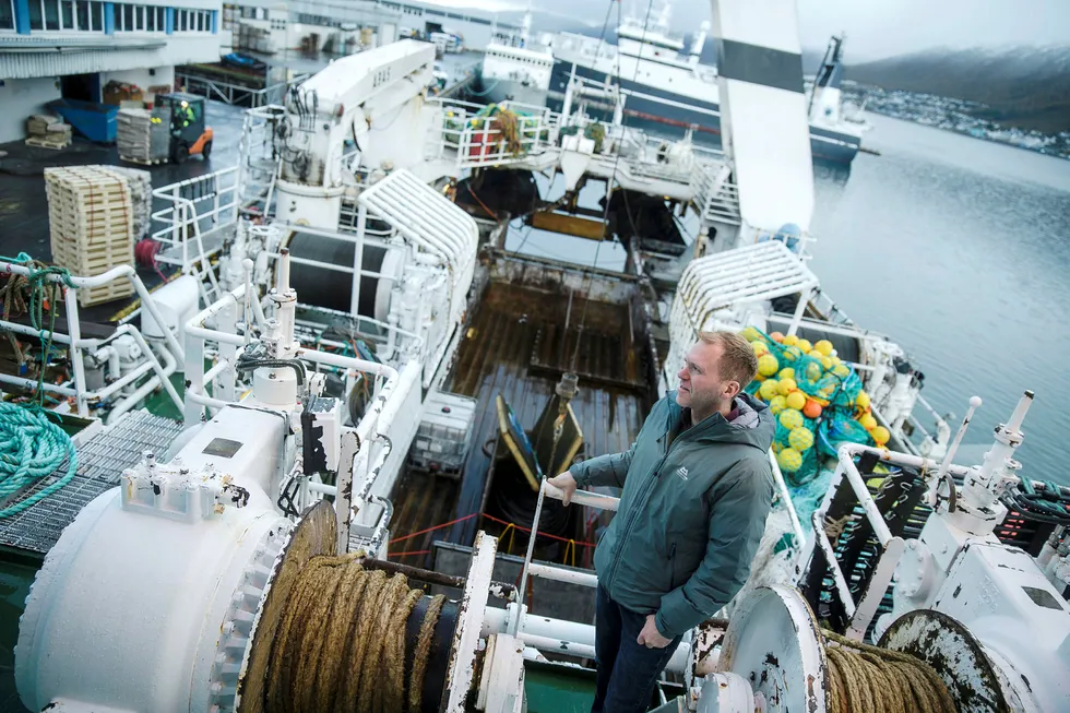 Tommy Torvanger er konsernsjef i fiskerikonsernet Nergård. Her er han avbildet om bord på tråleren «Tønsnes» ved kai i Tromsø.