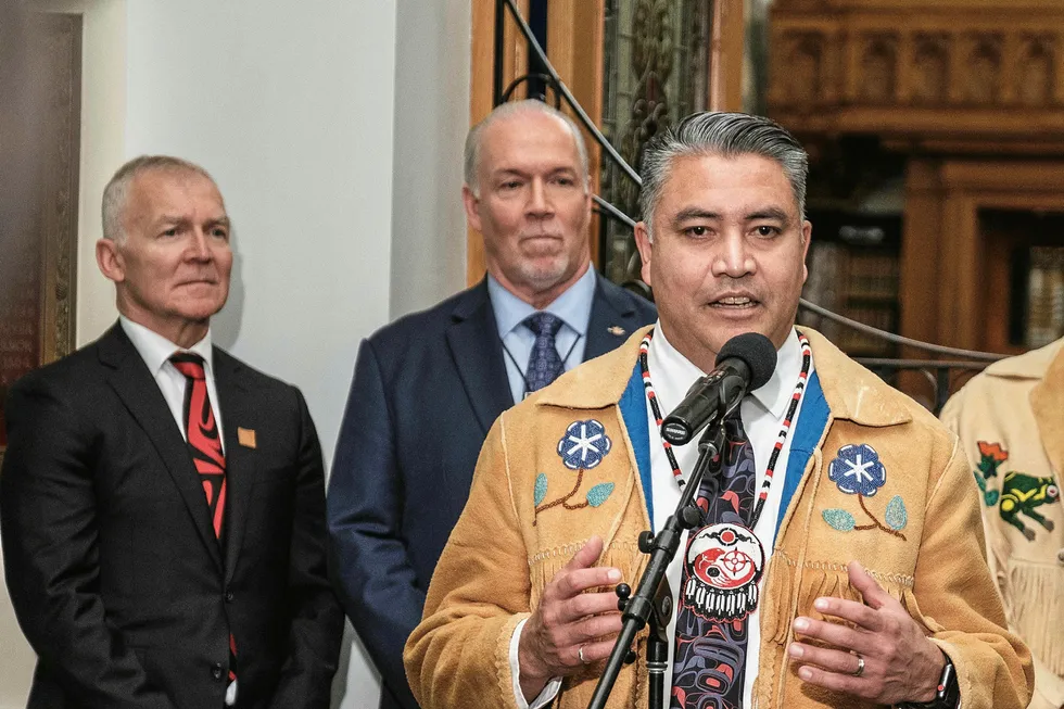 Regional Chief Terry Teegee, a member of Takla Lake First Nation participated in a live Zoom call asking the government to respect UNDRIP and end netpen salmon farming.