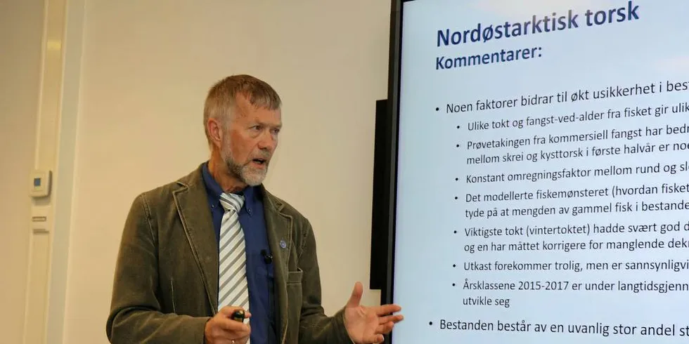Harald Gjøsæter, Norges representant i rådgiverutvalget i ICES, sier toktene neste års kvoteråd er basert på har gitt gode data.Foto: Arne Fenstad