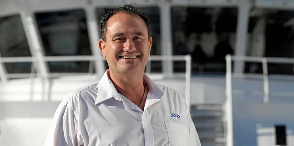 Doug Paulin, new Sealord CEO at the arrival of the company's new vessel Tokatu in June 2018.