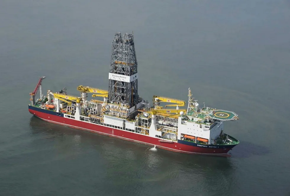 Ready to drill: the drillship Fatih (ex-Deepsea Metro II, which is a sister vessel of the drillship pictured, the Deepsea Metro I)
