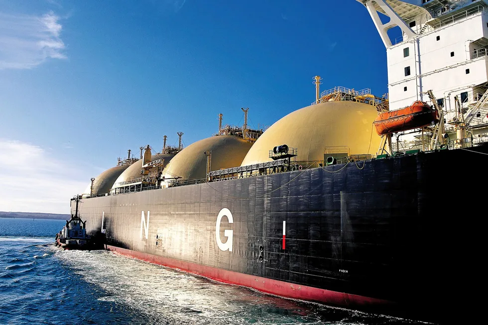 Eyeing up more LNG: an LNG carrier working for Woodside.