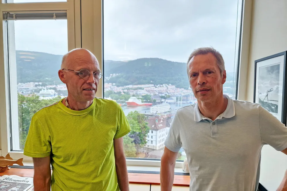 Bjarte Bogstad (left) is the stock manager for Barents Sea cod at the Norwegian Institute of Marine Research (IMR). Pictured here together with the IMR's Research Director Geir Huse.