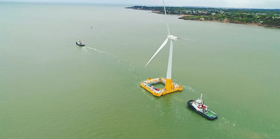 Ideol FloatGen being towed out for installation off France