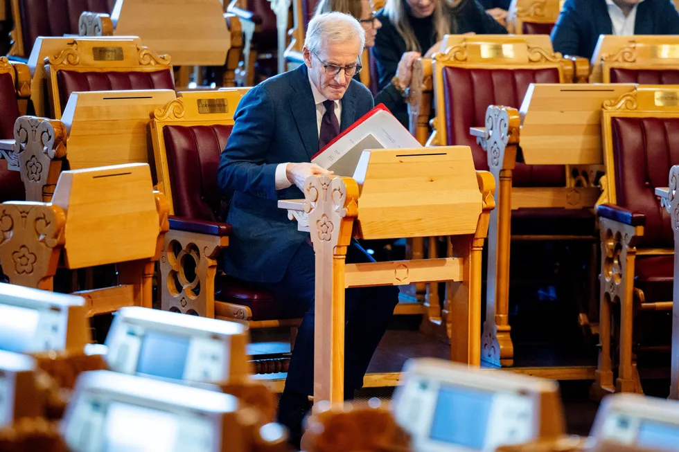 Jonas Gahr Støre i Stortinget