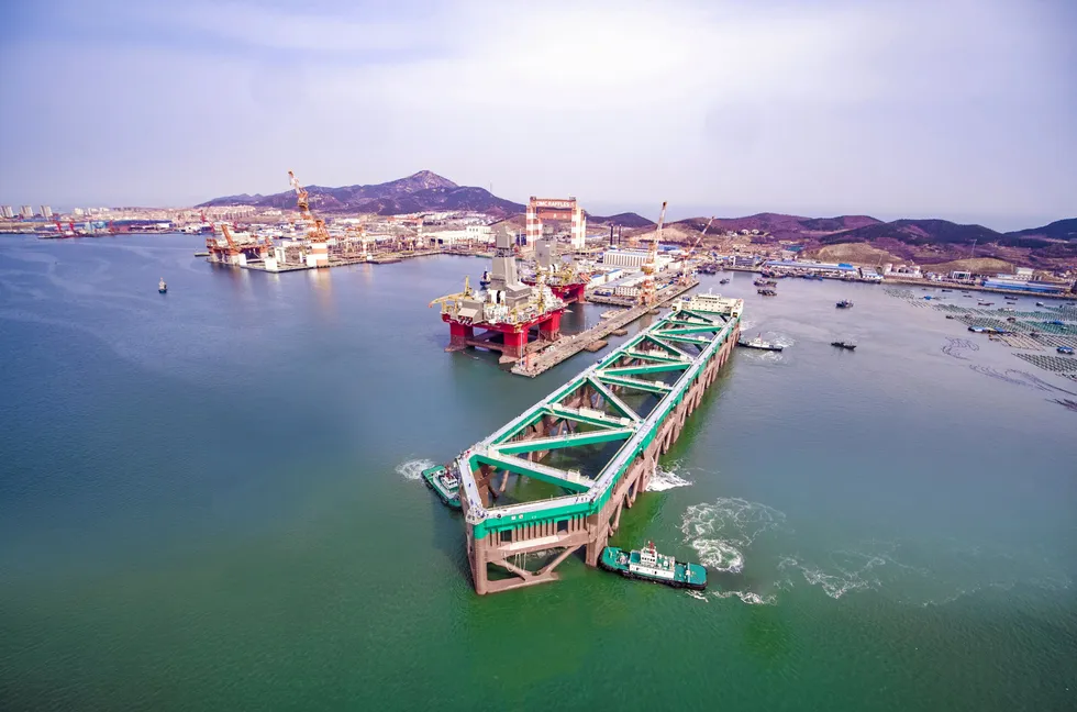Diversification: CIMC Raffles yard in Yantai embraces new projects such as fish farms in addition to offshore rigs and floaters