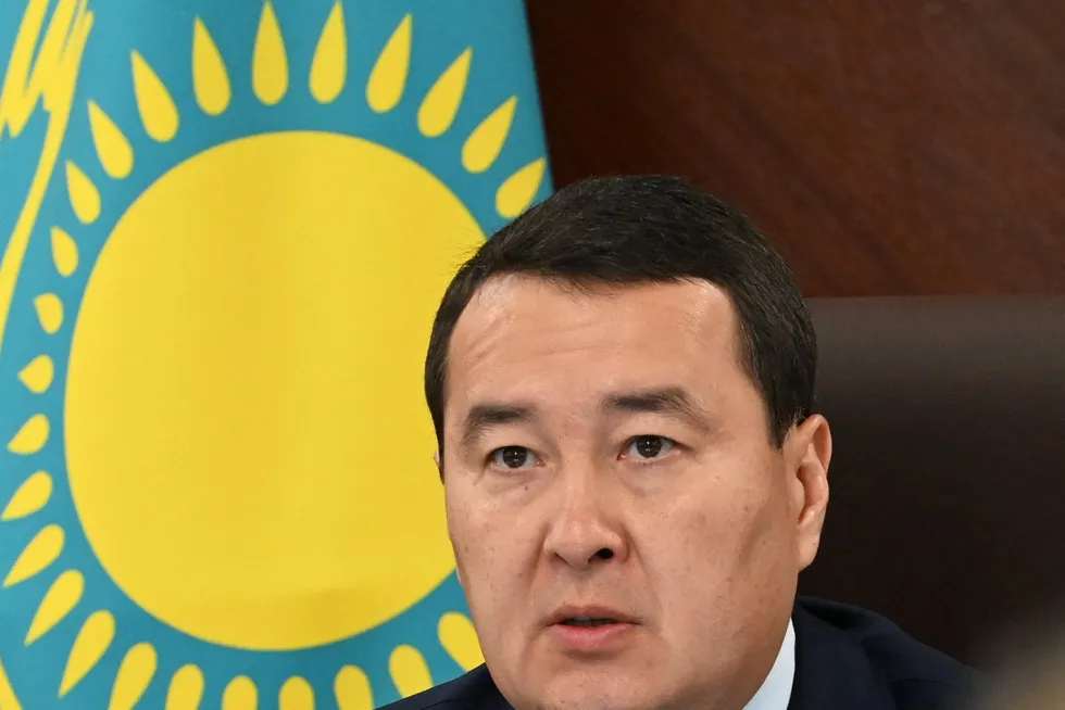 Demanding action: Kazakhstan Prime Minister Alikhan Smailov.