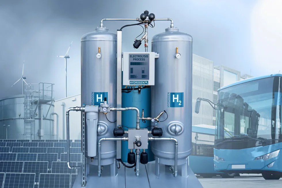 Graphic representing green hydrogen and its potential use in transport.