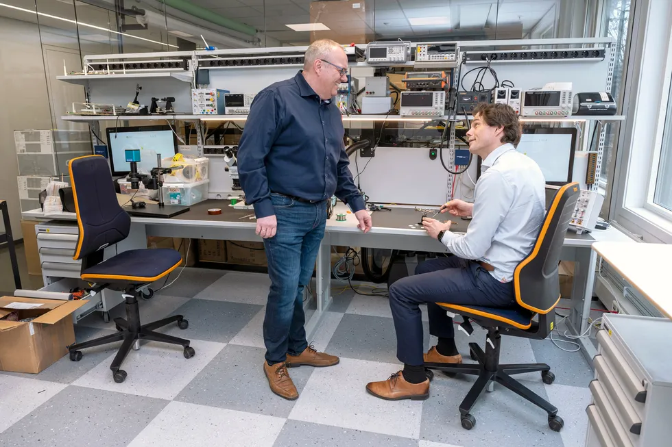 Disruptive Technologies er gründet av Erik Fossum Færevaag (til høyre) og ledes i dag av Bengt Lundberg. Selskapet forbereder en børsnotering.