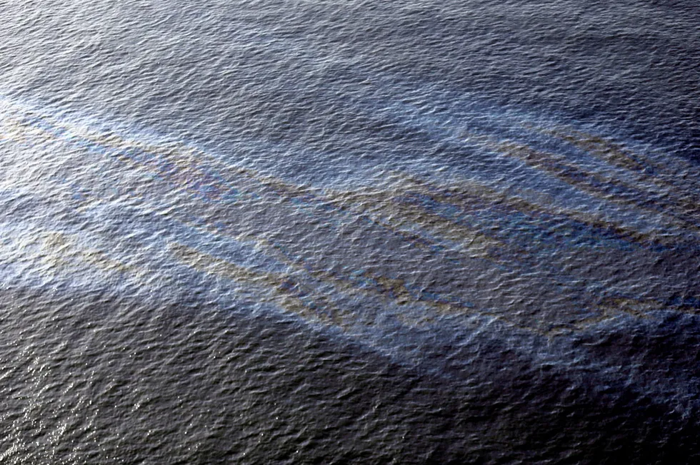 Oil spill: an oil sheen drifting off the coast of Louisiana in the US.
