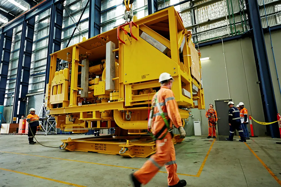 Track record: an Ichthys christmas tree being worked on in Western Australia