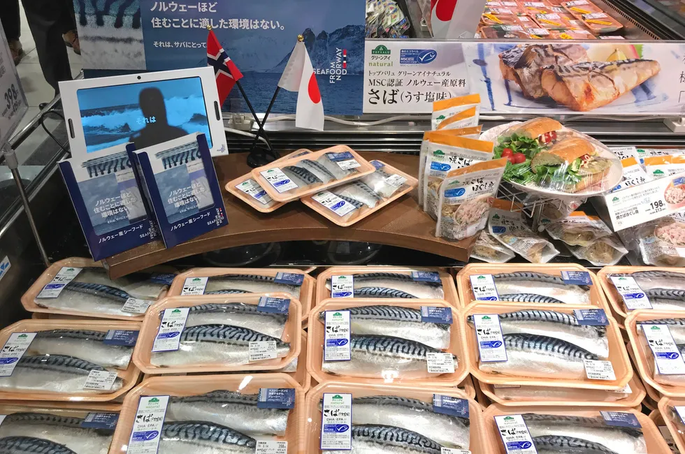 Makrellen gjør det godt, her i en fiskedisk i Japan.