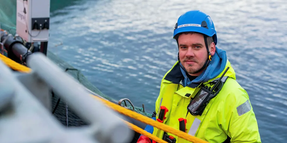 Røkter Tor Arne Furre i Salten Aqua.