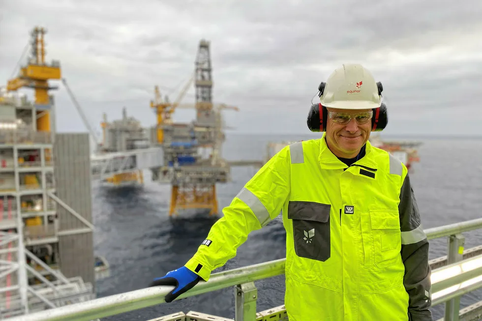 Promising projects: Equinor's Arne Sigve Nylund at the Johan Sverdrup field