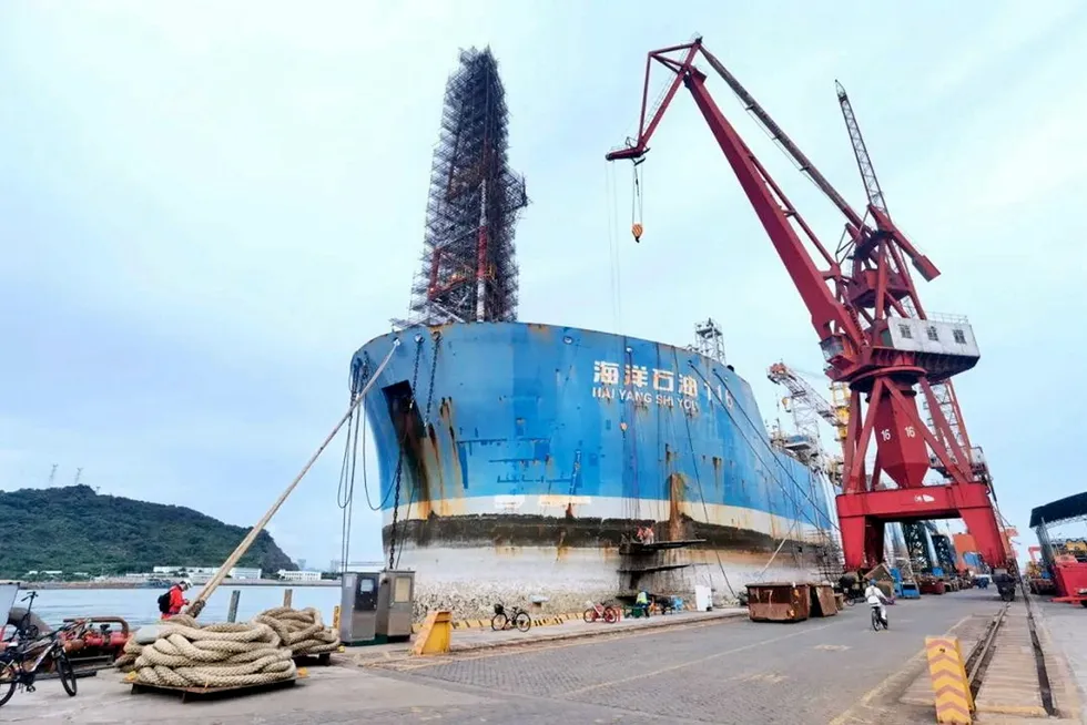 Preparing for action: a floating production, storage and offloading vessel destined for South China Sea operations