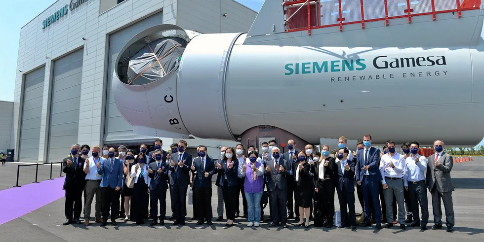 Inauguration of Siemens Gamesa offshore wind nacelle plant in Taichung Harbour, Taiwan