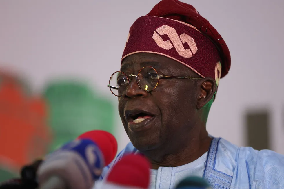 New leader: Nigeria President Elect Bola Tinubu will welcome a resurgence in oil production, assuming he takes up the role on 29 May.