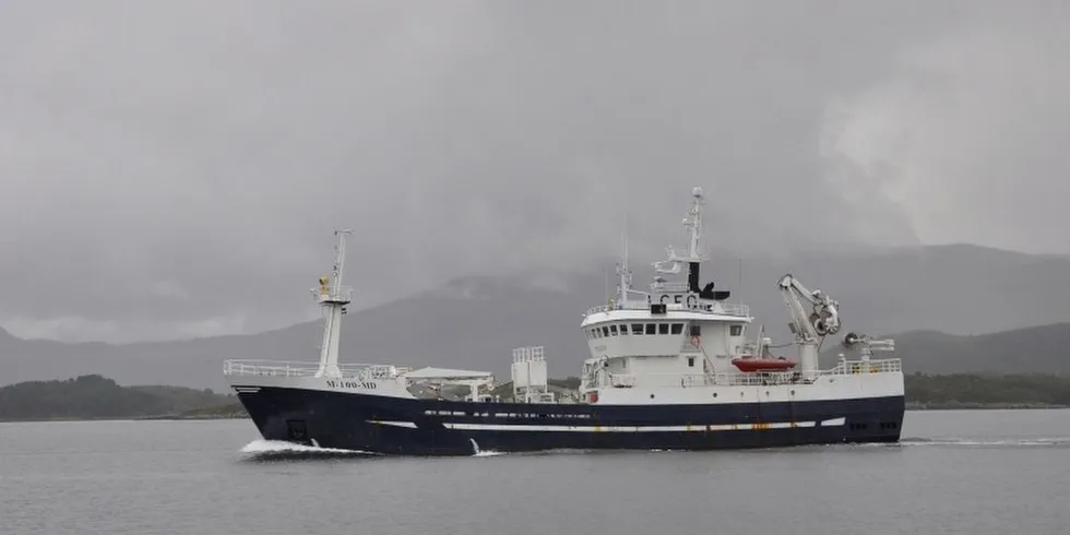 "Midøy Viking" regner med å gå vestover først neste uke for å leite opp silda som skal kartlegges i forskningstoktet som starter 2. februar. Arkivfoto