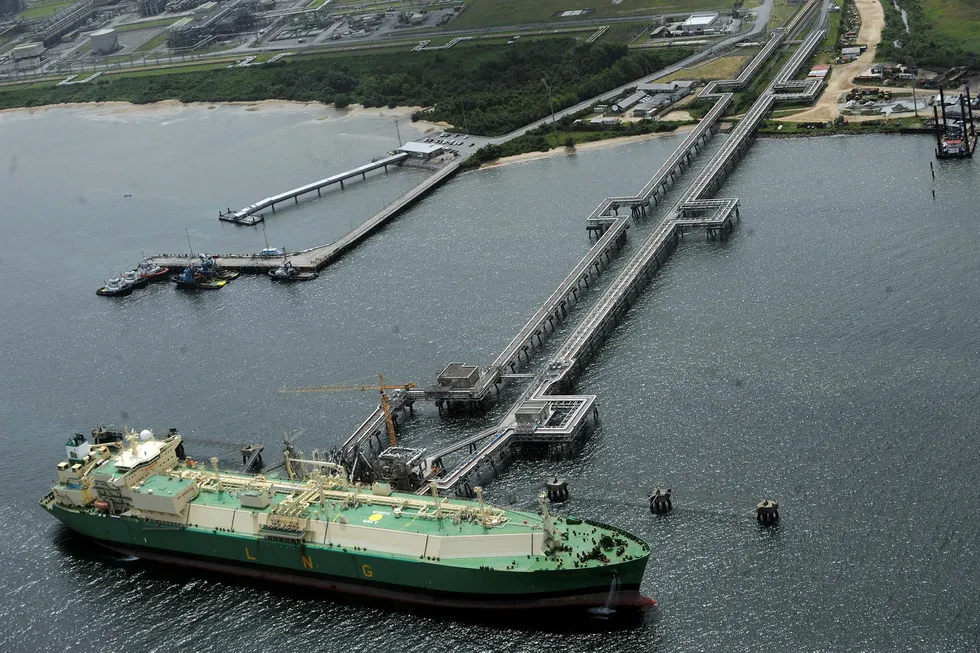 Expansion: An LNG carrier at Nigeria Liquefied Natural Gas in Rivers State, Nigeria.