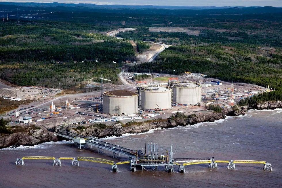 Export potential: the Canaport LNG import terminal in St John, New Brunswick, Canada
