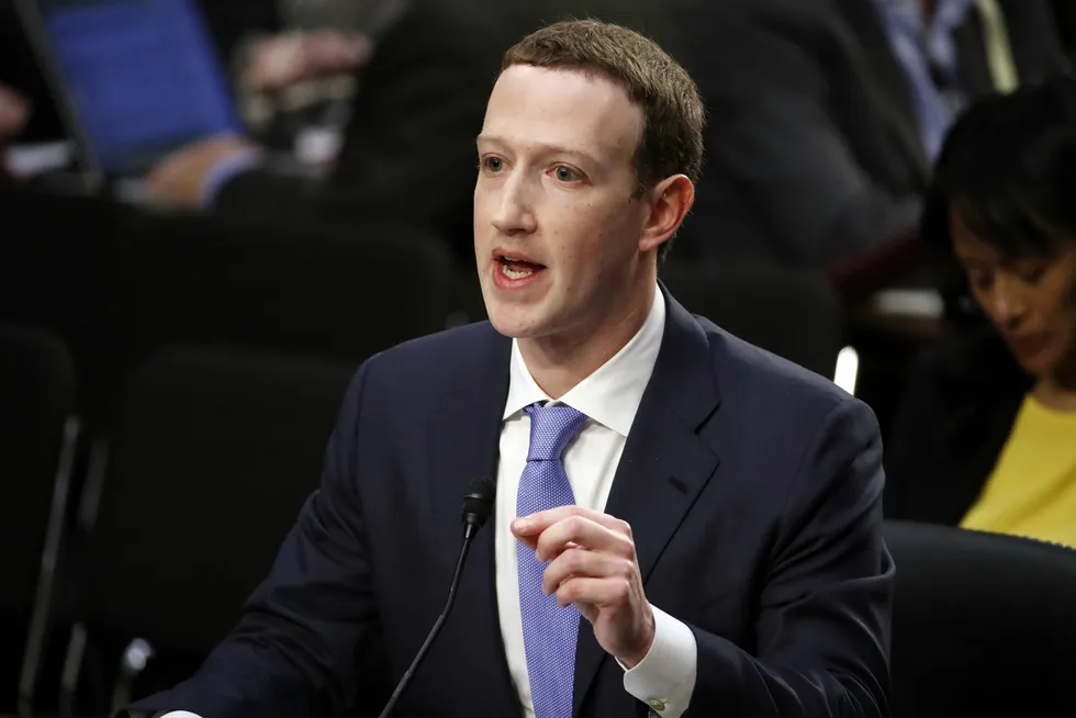 Facebooks konsernsjef Mark Zuckerberg under en høring i Washington tidligere i år. Foto: Alex Brandon / AP / NTB Scanpix