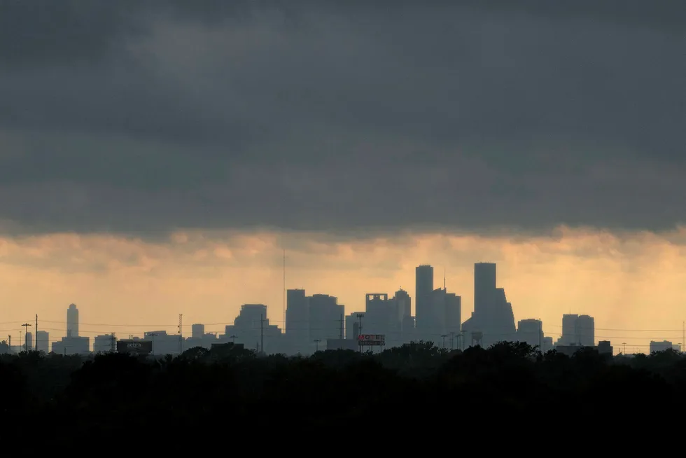 Storm clouds: Houston skyline