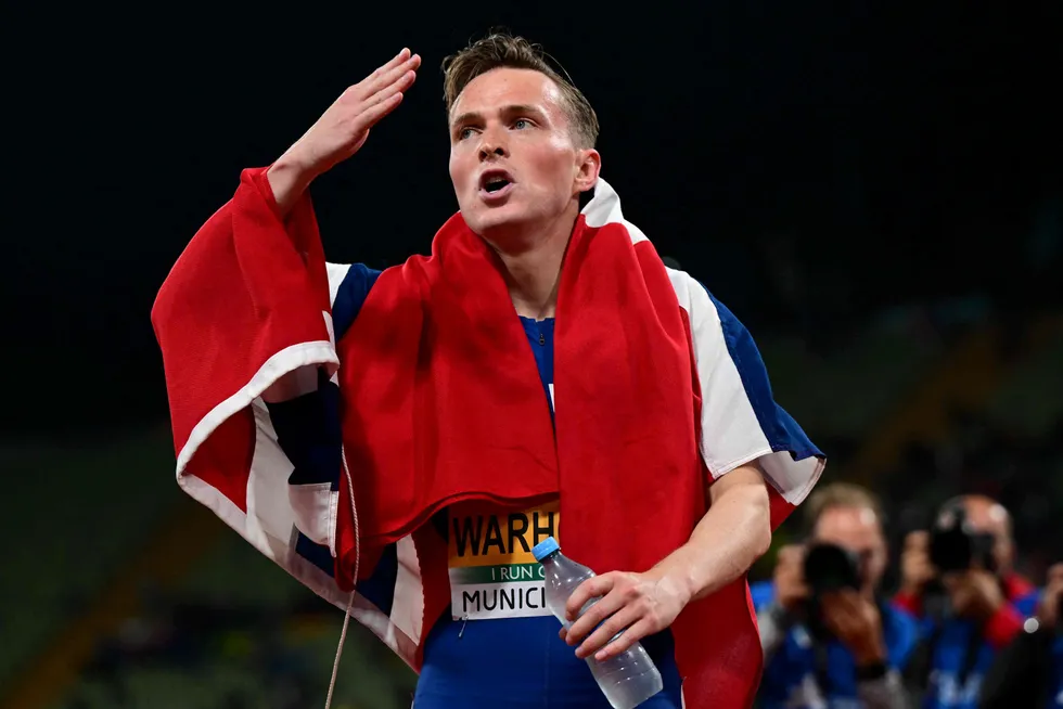 Hekkeløper Karsten Warholm vant EM-gull på 400 meter hekk i sommer.