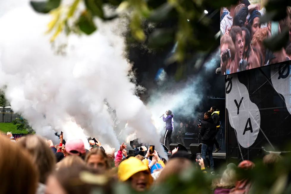 Rapgruppen Migos var blant opptredenene under Øyafestivalen i 2017. Foto: Hanna Kristin Hjardar