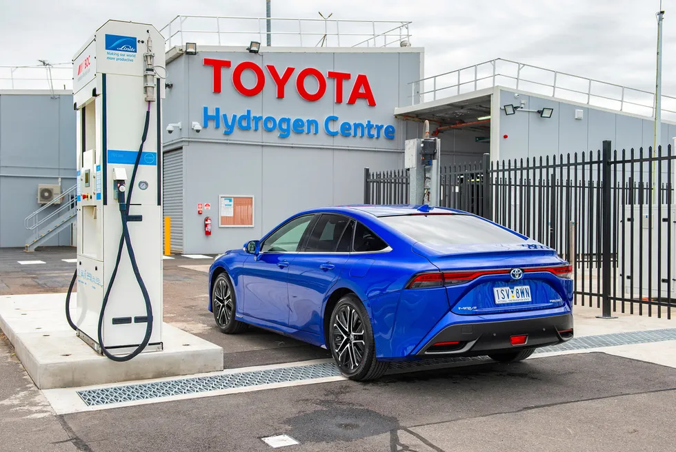 A refuelling point at the Toyota Hydrogen Centre in Victoria, Australia.