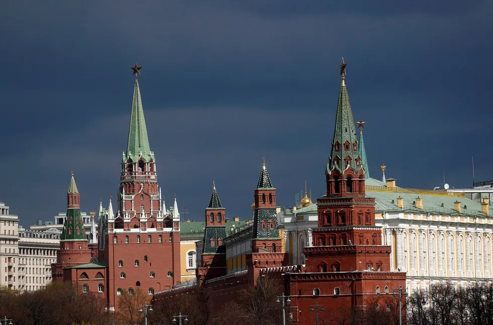 Hand-made storm: towers of the Kremlin complex in Moscow, Russia where authorities insist on the monopoly of state-run producer Gazprom over pipeline gas exports to Europe