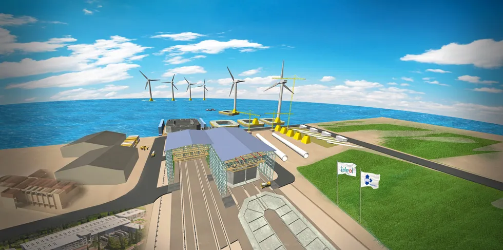 CGI of how a floating wind manufacturing plant might look