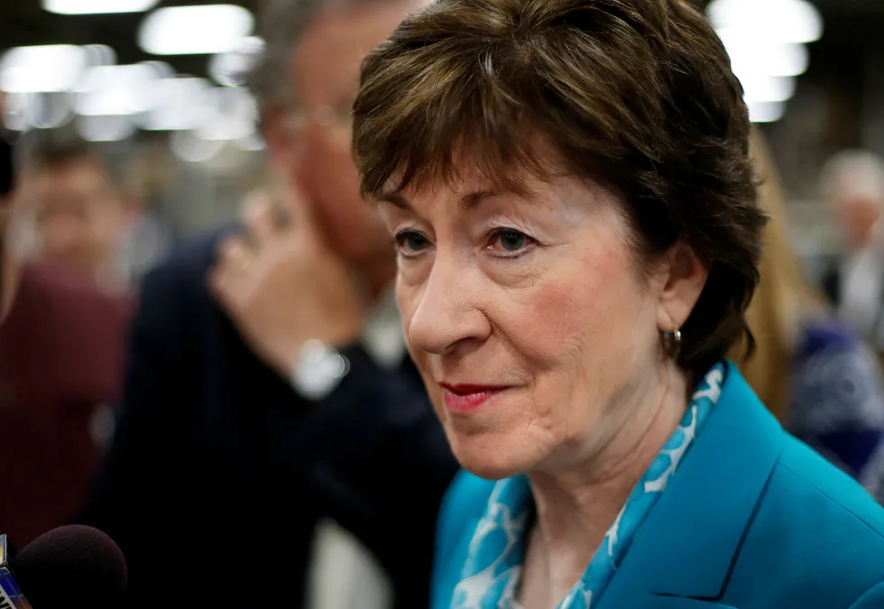 FILE- In this Aug. 17, 2017, file photo, Sen. Susan Collins, R-Maine, takes a question from a reporter while attending an event in Lewiston, Maine. The last-gasp Republican drive to tear down President Barack Obama's health care law essentially died Monday, Sept. 25, as Collins joined a small but decisive cluster of GOP senators in opposing the push. (AP Photo/Robert F. Bukaty, File) Foto: Robert F. Bukaty