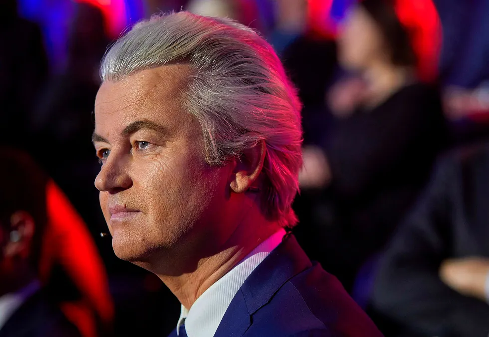 Geert Wilders hevder partiet hans allerede har vunnet valget i Nederland. Foto: Phil Nijhuis/AFP photo/NTB scanpix