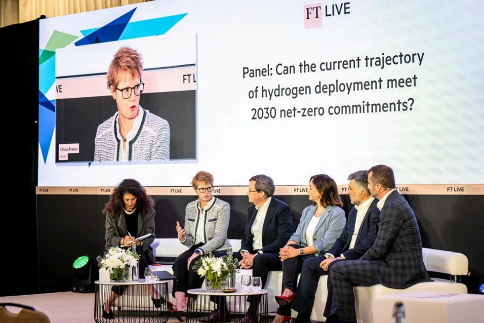 Orsted's CEO of Europe and power-to-X Olivia Breese addresses the FT Hydrogen Summit 2024.