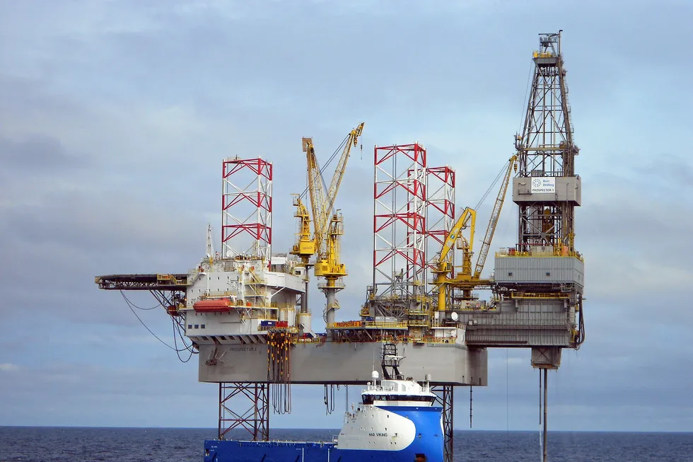 Hitting the mark: the jack-up Prospector5 at the Glengorm well location in the UK North Sea