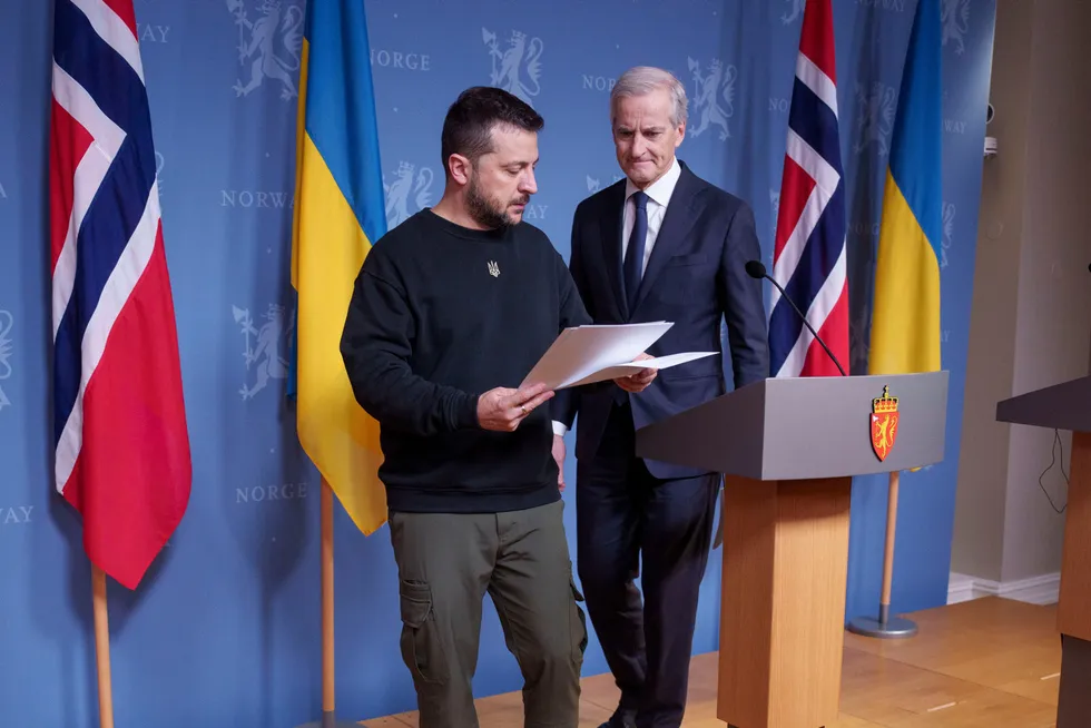 President Volodymyr Zelenskyj ga onsdag Norge og statsminister Jonas Gahr Støre ros for å lede an.