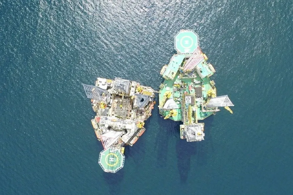 Jack-up duties: two of Velesto Energy’s drilling rig fleet.