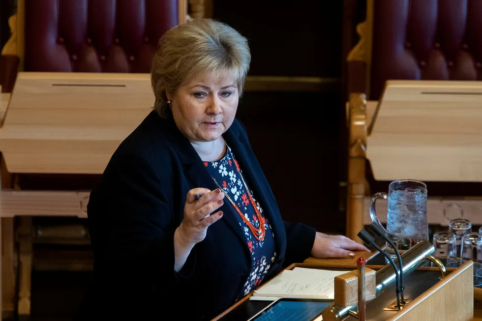 Statsminister Erna Solberg svarte på klimastreikernes krav i spontanspørretimen i Stortinget.