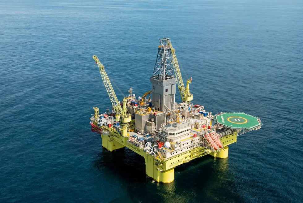 The semi-submersible drilling rig COSL Promoter. Offshore exploration activity is surging on the Norwegian Continental Shelf.