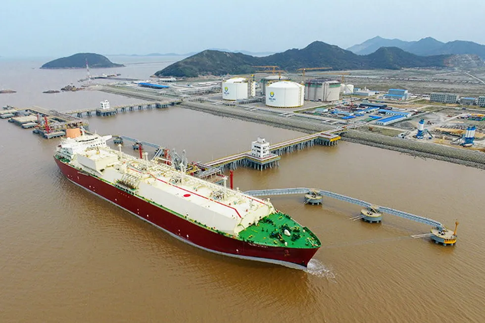 Offloading: ENN's LNG terminal at Zhoushan, in China's Zhejiang province