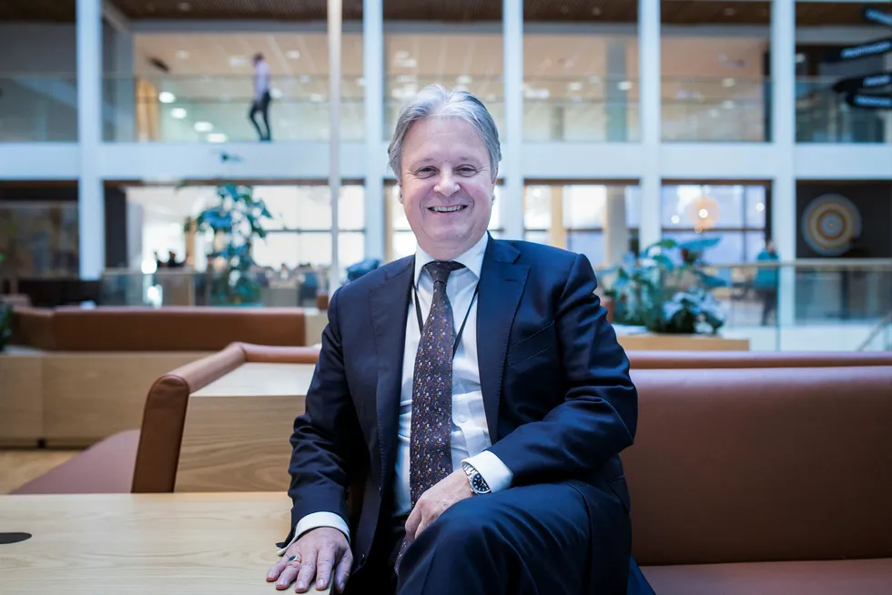 Nordeasjef Casper von Koskull, her på besøk i Nordea Norge. Foto: Javier Auris.