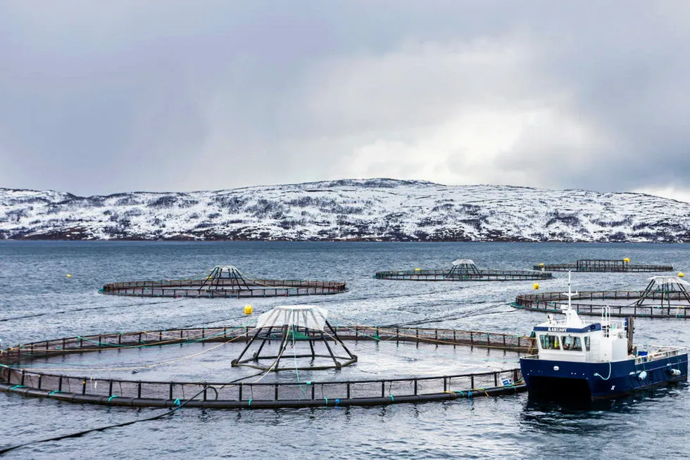 A salmon farm owned by Leroy Seafood. The farm is not connected with the escape.