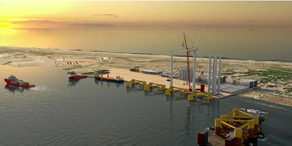 CGI of Humboldt Port offshore wind hub