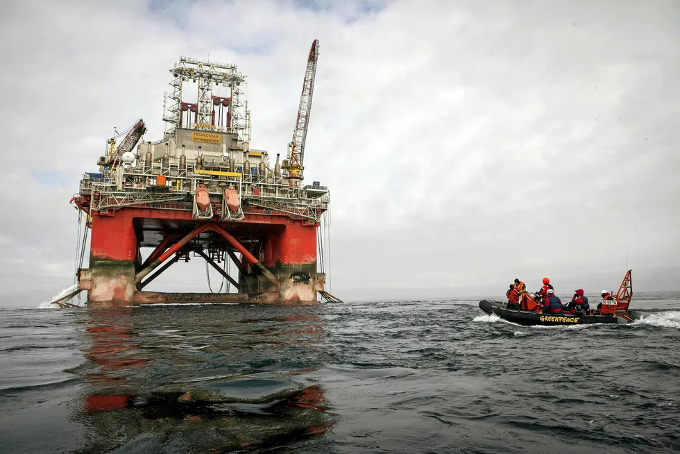 Protest: Greenpeace has tried to disrupt work in the Barents Sea before