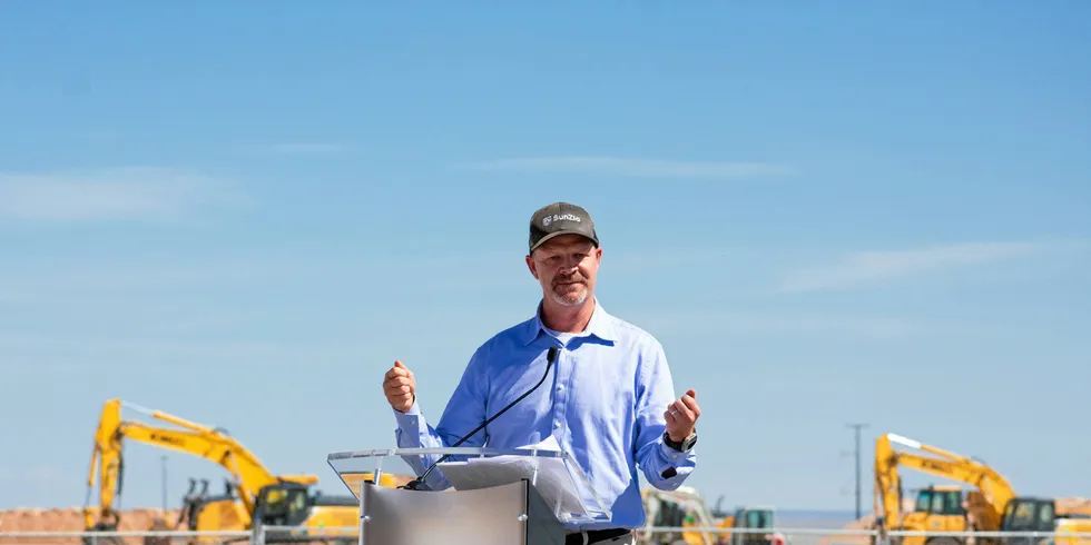 Hunter Armistead, CEO of Pattern Energy, at Friday's groundbreaking ceremony