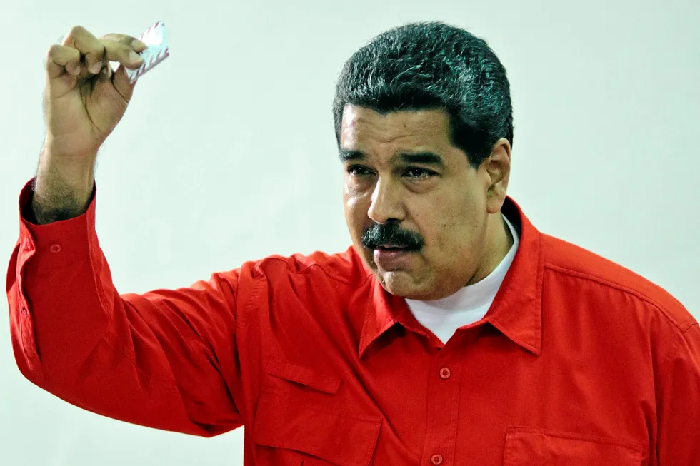 Fighting talk: Venezuelan President Nicolas Maduro