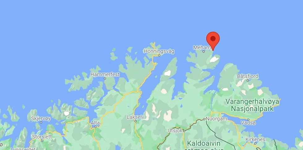Sjarken ble meldt savnet omtrent 2,7 kilometer nord for Gamvik på Nordkyn-halvøya.