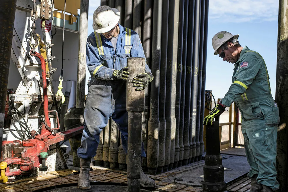 Vital labour: rig workers at a site near Mentone, Texas
