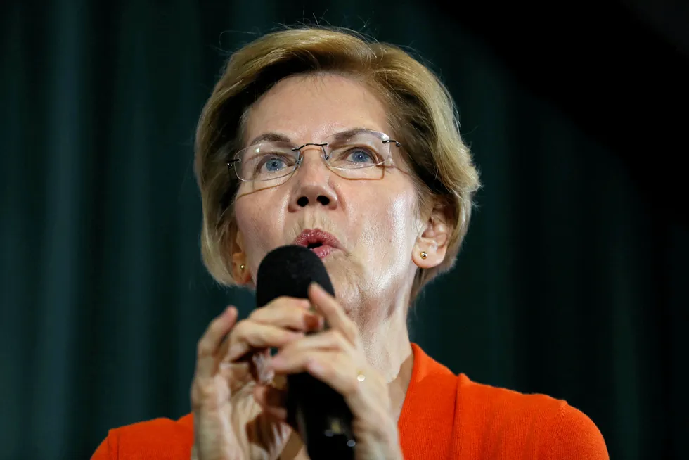Pledge: Democratic presidential candidate Elizabeth Warren has said she will push for a ban on fracking if elected